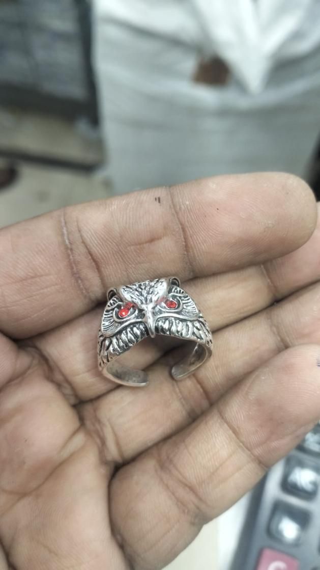 Men's Adjustable Owl Ring