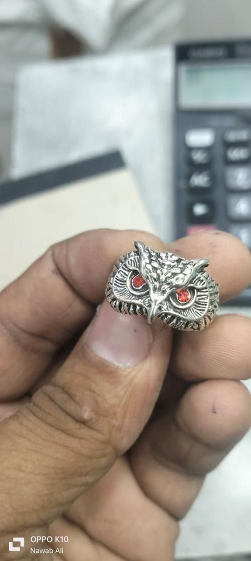 Men's Adjustable Owl Ring